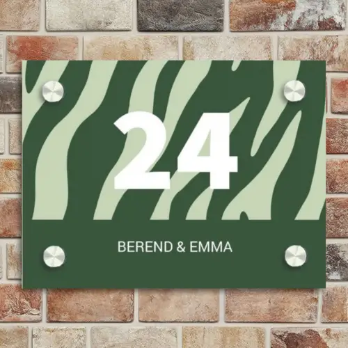 Groen zebra - Klassiek Naambord Rechthoek middel -sfeer3