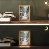 Bos - Winter - Bomen - Natuur - Pad - Sneeuw Light Box met kabel (Tafellamp) klein -sfeer3