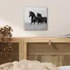 Paarden - Gras - Zwart - Wit aluminium wit klein -sfeer3