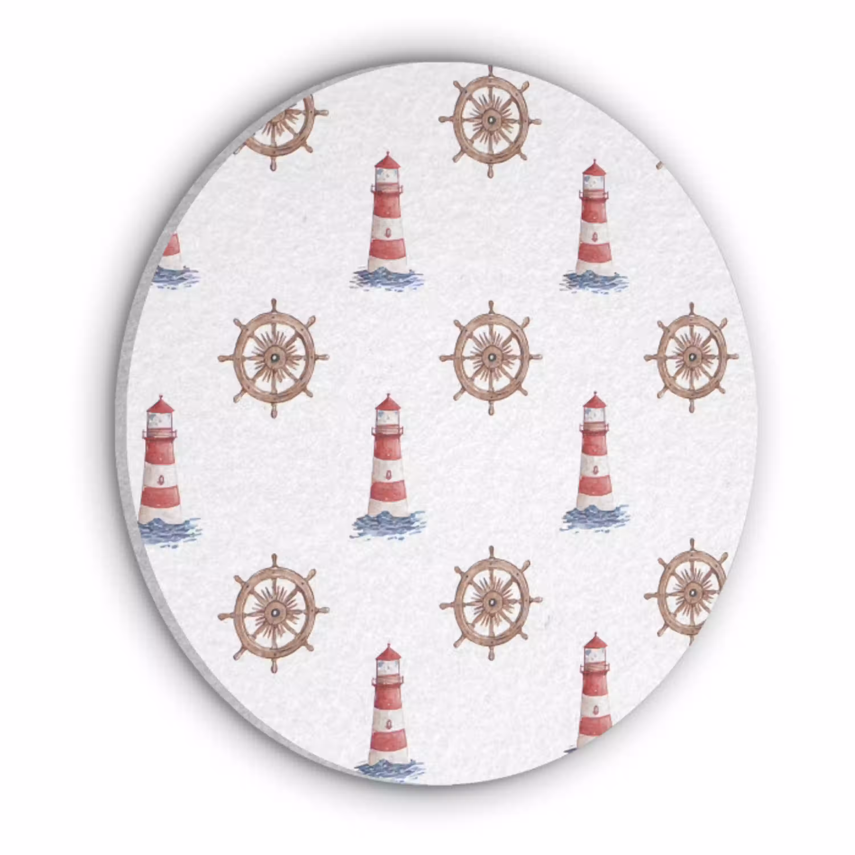 Nautisch - Klassiek - Rood Akoestische PET Vilt - Rond klein 838 -3d
