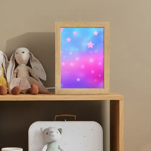 Sterren - Roze - Blauw Light Box met kabel klein -sfeer2_kind
