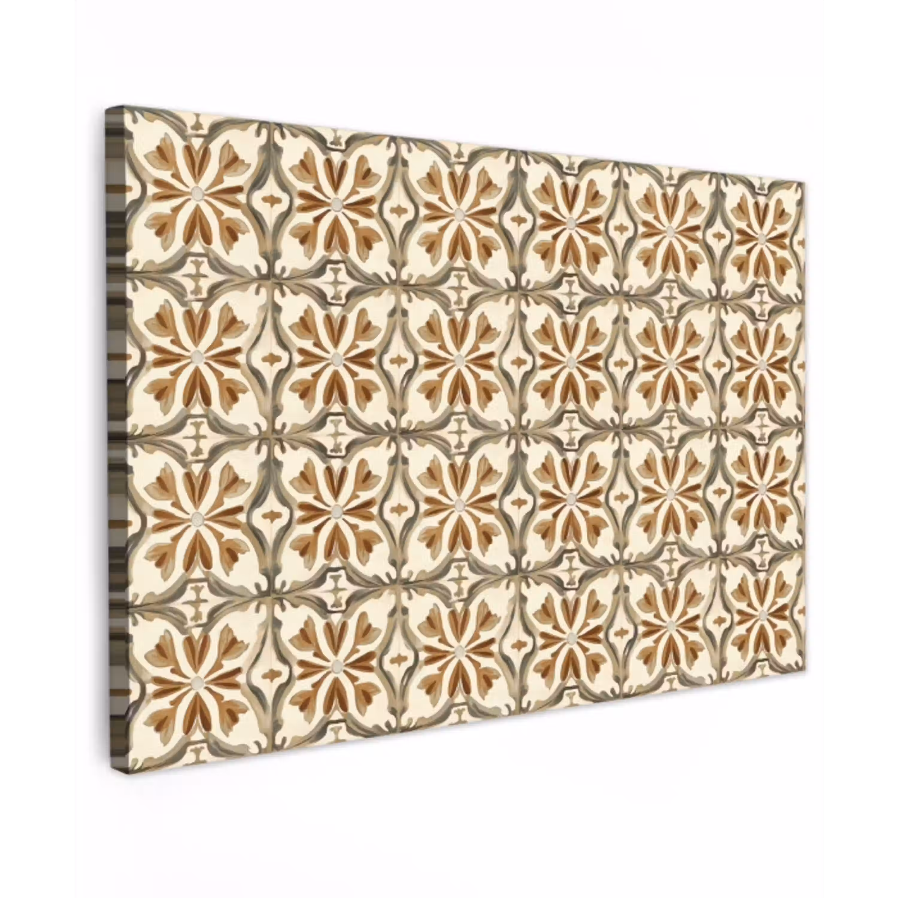 Siertegel - Patroon - Bruin Tuinposter op houten frame 2 cm dik klein 845 -3d