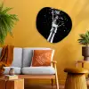 Champagne - Zwart - Spetters - Popping Wandcirkel Organisch Plexiglas middel -sfeer4