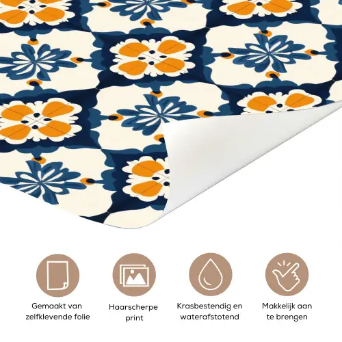 Klassiek - Geometrisch - Blauw deurposter klein 289 -closeup_NL