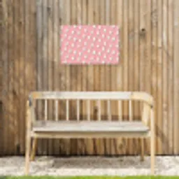 Patroon - Wit - Bliksem - Roze Tuinposter op houten frame 2 cm dik klein 845 -sfeer4