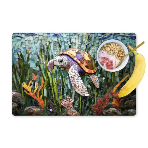 Schildpad - Zeewier - Mozaïek Placemat vinyl groot -zzzproduct_Kitchenyeah-website