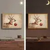 Kerst - Hert - Gewei - Kerstbal - Rendier Light Box met batterij (Wandlamp) middel -sfeer3