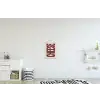 Vintage - Rood - Decoratie - Japandi textielposter latten blank klein -kinderkamer