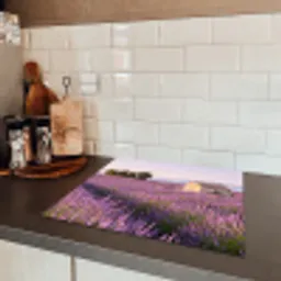 Lavendel - Landschap - Sereen - Paars Inductie beschermer vinyl 3mm middel -sfeer3