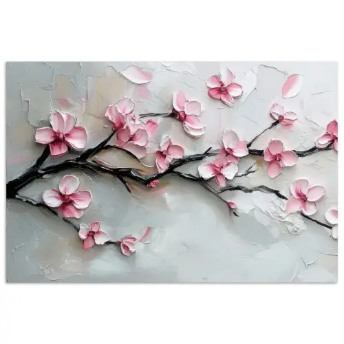 Bloesem - Kunstzinnig - Roze - Sakura poster papier klein -3d