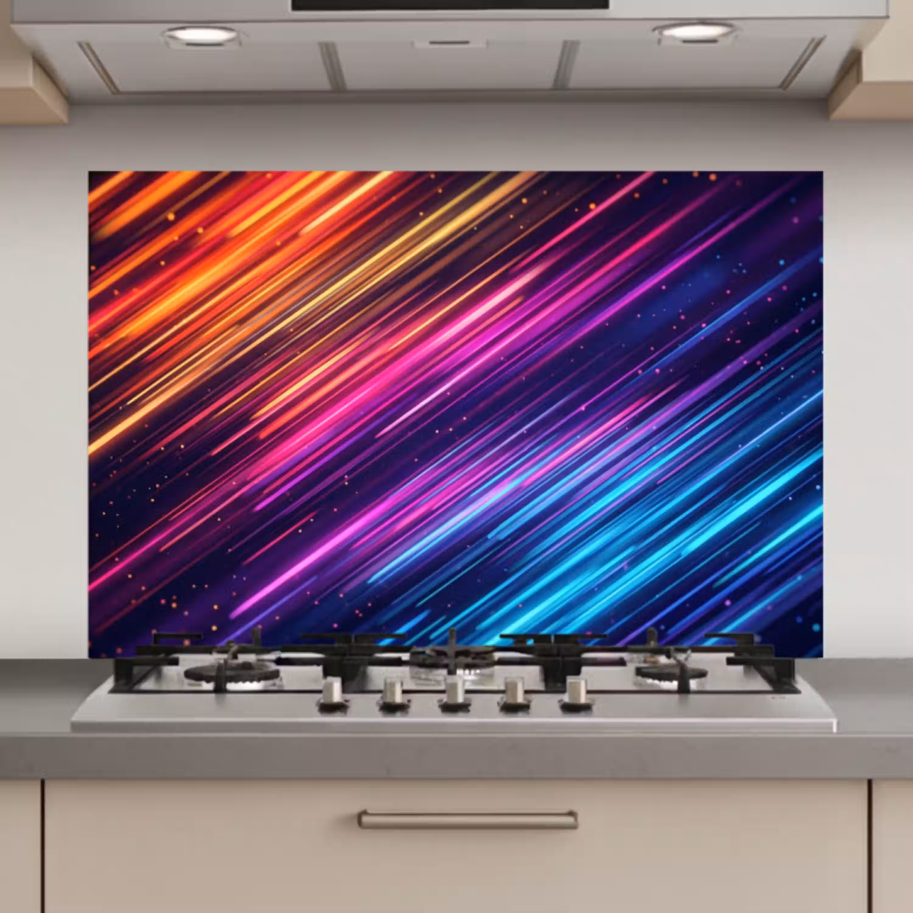 Snelheid - Kosmos - Kleurrijk keuken achterwand spatscherm klein -3d_website