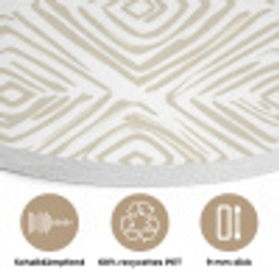 Abstract - Ruit - Beige Akoestische PET Vilt - Rond klein 838 -closeup_DE