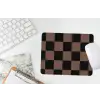 Schaakbord print - Bruin - Zwart - Blokjes muismat rubber klein -witbureau