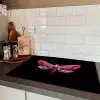 Vlinder - Roze - Nachtvlinder Inductie beschermer vinyl 3mm klein -sfeer3