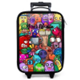Monsters, bloemen en ijsje patroon Kinderkoffer - Zwart klein -zzz_website3d