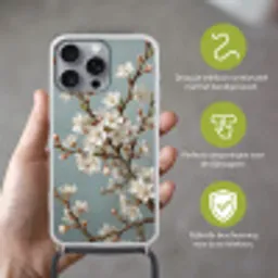 Botanisch - Stilleven - Blauw Hoesje iPhone 16 Pro Max met koord klein -sfeer2_NL