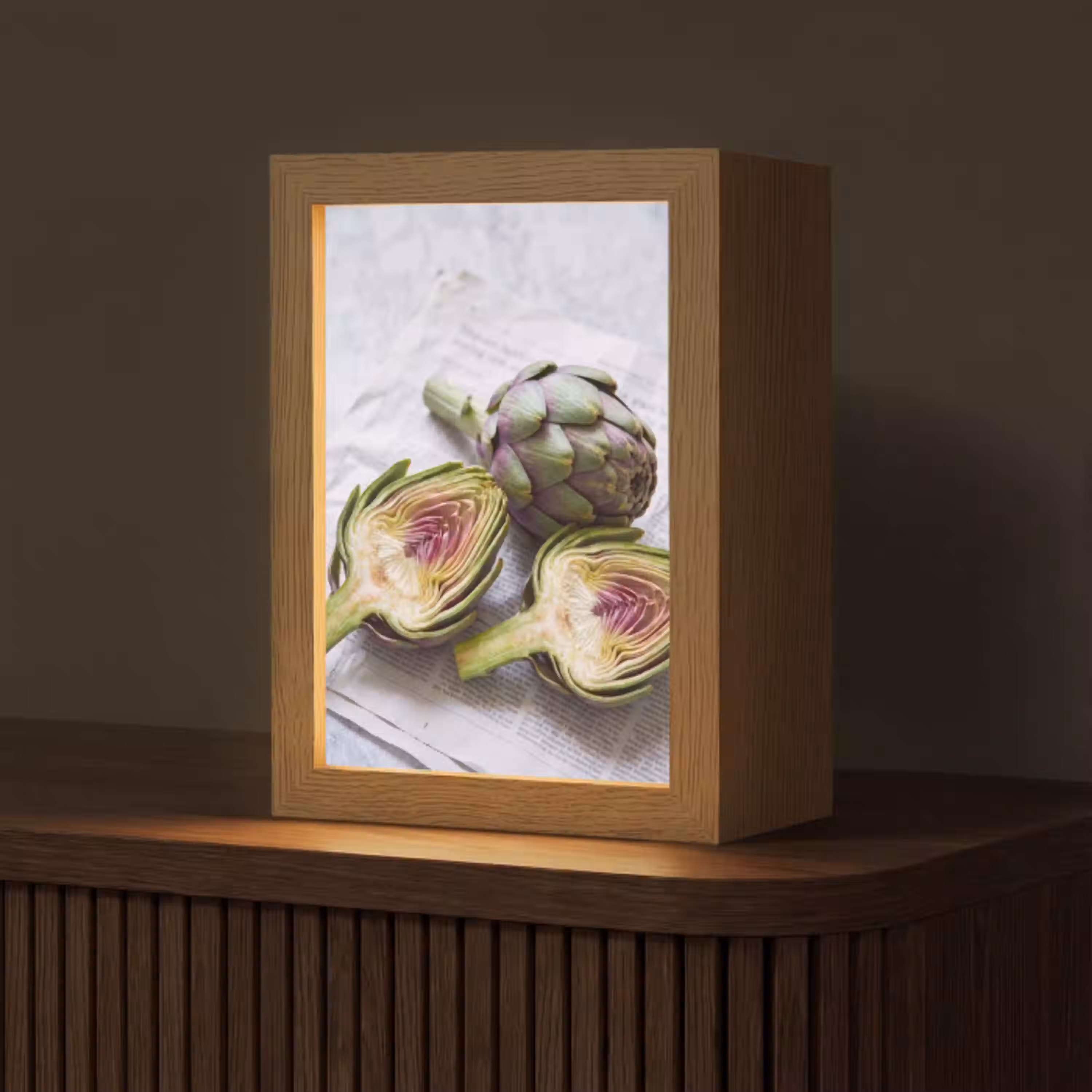 Artisjok - Doorgesneden - Eten Light Box met kabel (Tafellamp) klein -z3d_website