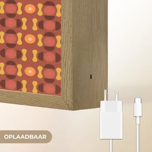 Retro - Disco - Hippie Light Box met batterij (Wandlamp) middel 907 -USP_websiteoplaadbaarNL