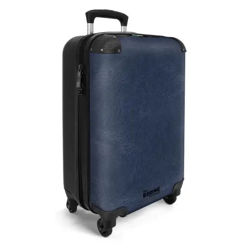 Lederen look donker blauw NBS - Handbagage koffer - Volwassenen Unisex middel -productfoto_3d