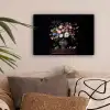 Bloemenvaas - Hout - Bloemen - Boeket canvas 2cm klein -sfeer1