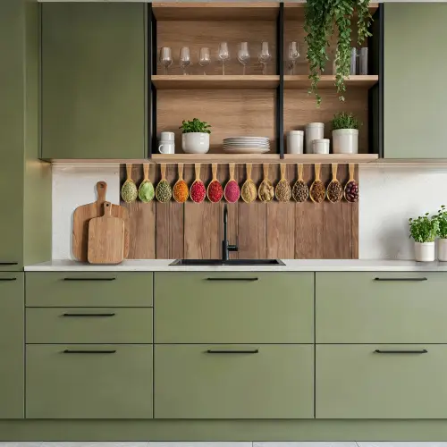 Lepels - Kruiden - Hout keuken achterwand 2 middel -sfeer3