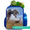 Dino - Wilde dieren - Tekening - Kinderen - Jongens Kinderrugzak - Blauw middel -inhoud_UK