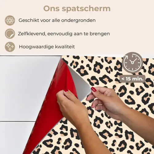Panterprint - Patroon - Bruin keuken achterwand spatscherm klein 900 -spatscherm_NL