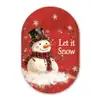 Sneeuwpret - Winter - Sneeuwpop Wandcirkel Ovaal Forex klein -3d