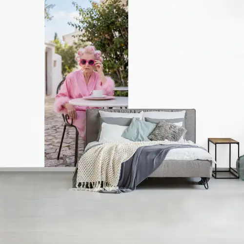 Ochtendjas - Krulspelden - Roze fotobehang vinyl groot -slaapkamer