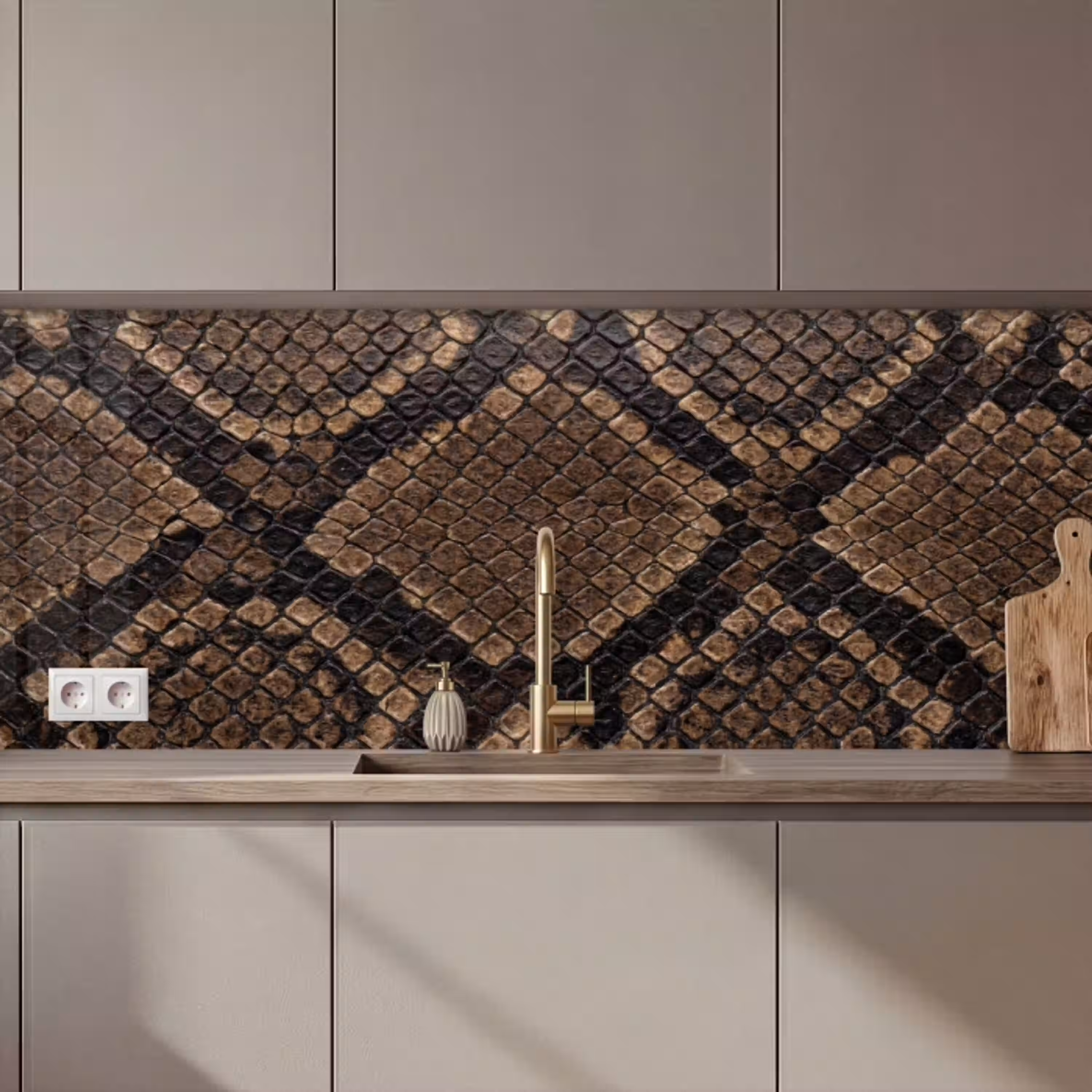 Python - Schubben - Brons keuken achterwand 2 middel zz_3dshopping