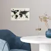 Wereldkaart - Zwart - Inkt poster papier klein -sfeer3