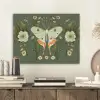 Bloemen - Bladeren - Olijfgroen - Vlinder PET vilt klein -sfeer1