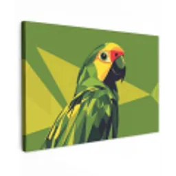 Papegaai - Groen - Snavel - Abstract canvas 2cm klein -z3d