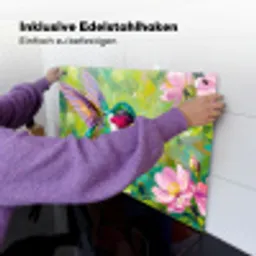 Kolibrie - Bloemen - Natuur - Kleurrijk Inductie beschemer met haakjes klein -ky-ophangen-de
