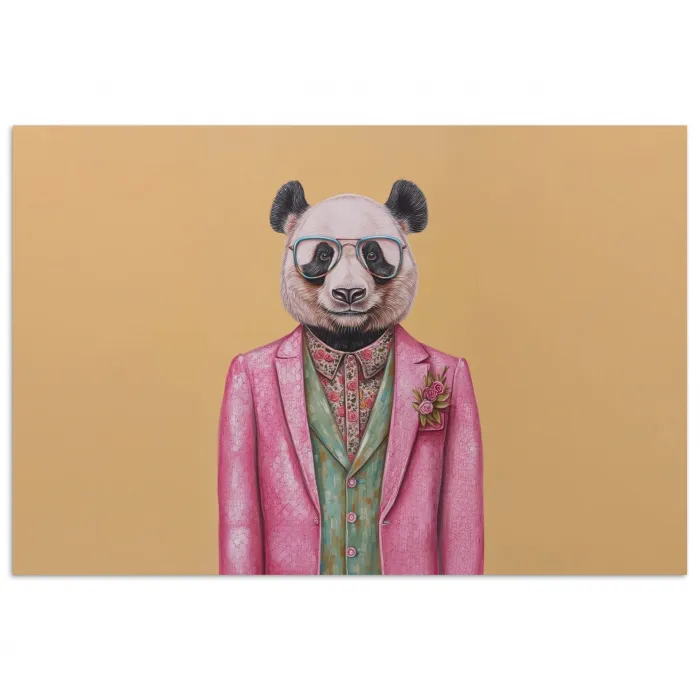 Panda - Pak - Zonnebril - Blauw poster papier klein -3d