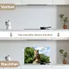 Uil - Boomstronk - Bos - Lucht keuken achterwand spatscherm klein -voor_na_DE