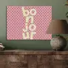 Bonjour - Stippen - Roze- Geel PET vilt klein -sfeer2
