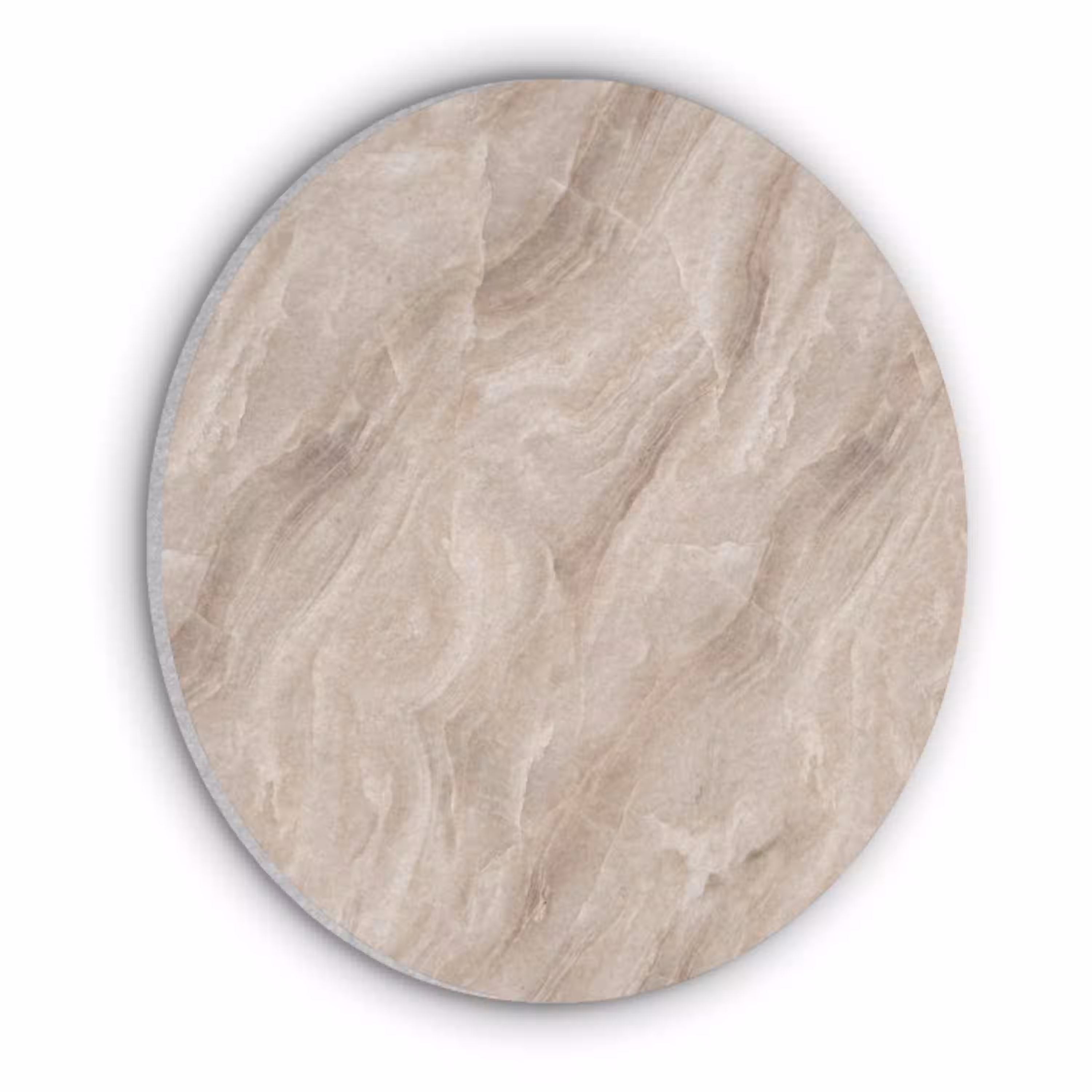 Steen - Golvend - Abstract - Beige Akoestische PET Vilt - Rond klein -3d