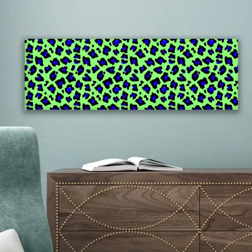 Panterprint - Blauw - Groen canvas 2cm klein 828 -sfeer4