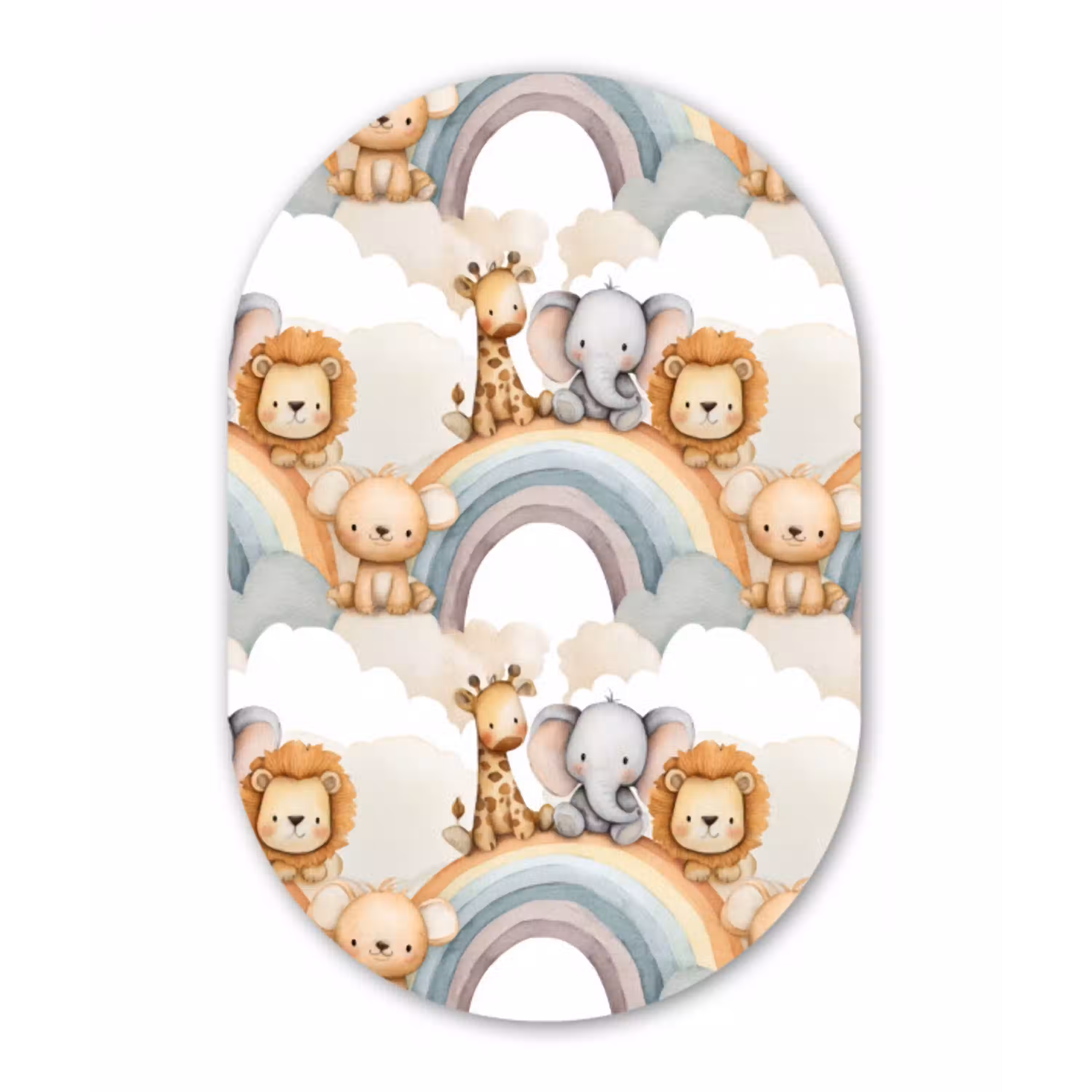 Safari - Regenboog - Kleurrijk Wandcirkel Ovaal Aluminium middel 839 -3d