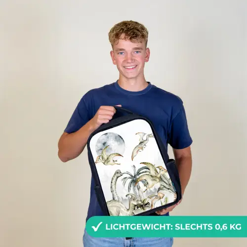 Dino's in de jungle Rugzak - Zwart middel -sfeer7_NL