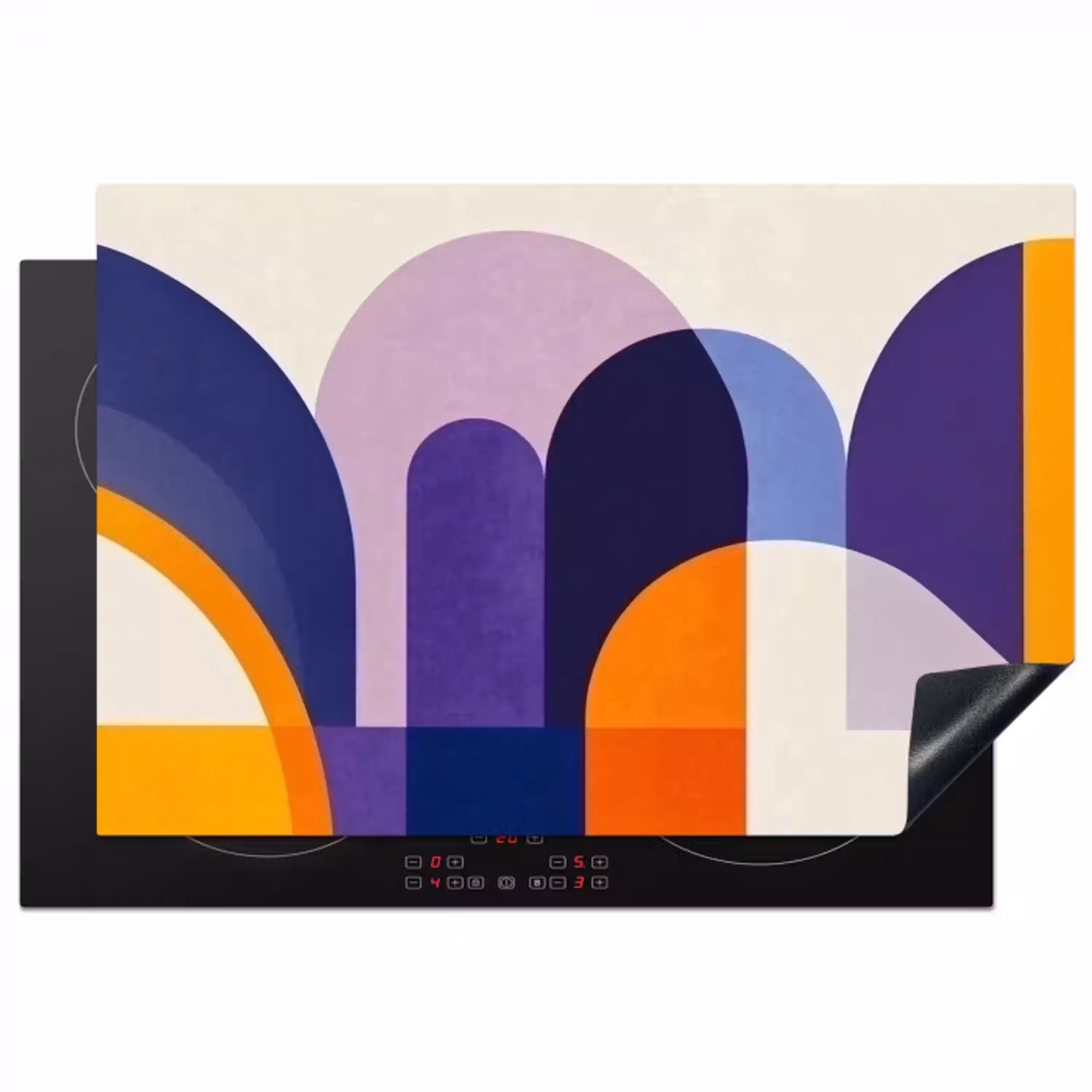 Vormen - Abstract - Grafisch - Oranje Inductie beschermer vinyl 3mm klein -3d