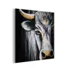Stier - Hoorns - Snuit - Goud aluminium wit klein -3d