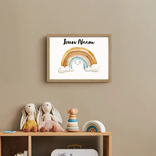Regenboog - Pastel kleuren Light Box met batterij (Wandlamp kind) middel -sfeer2_kind