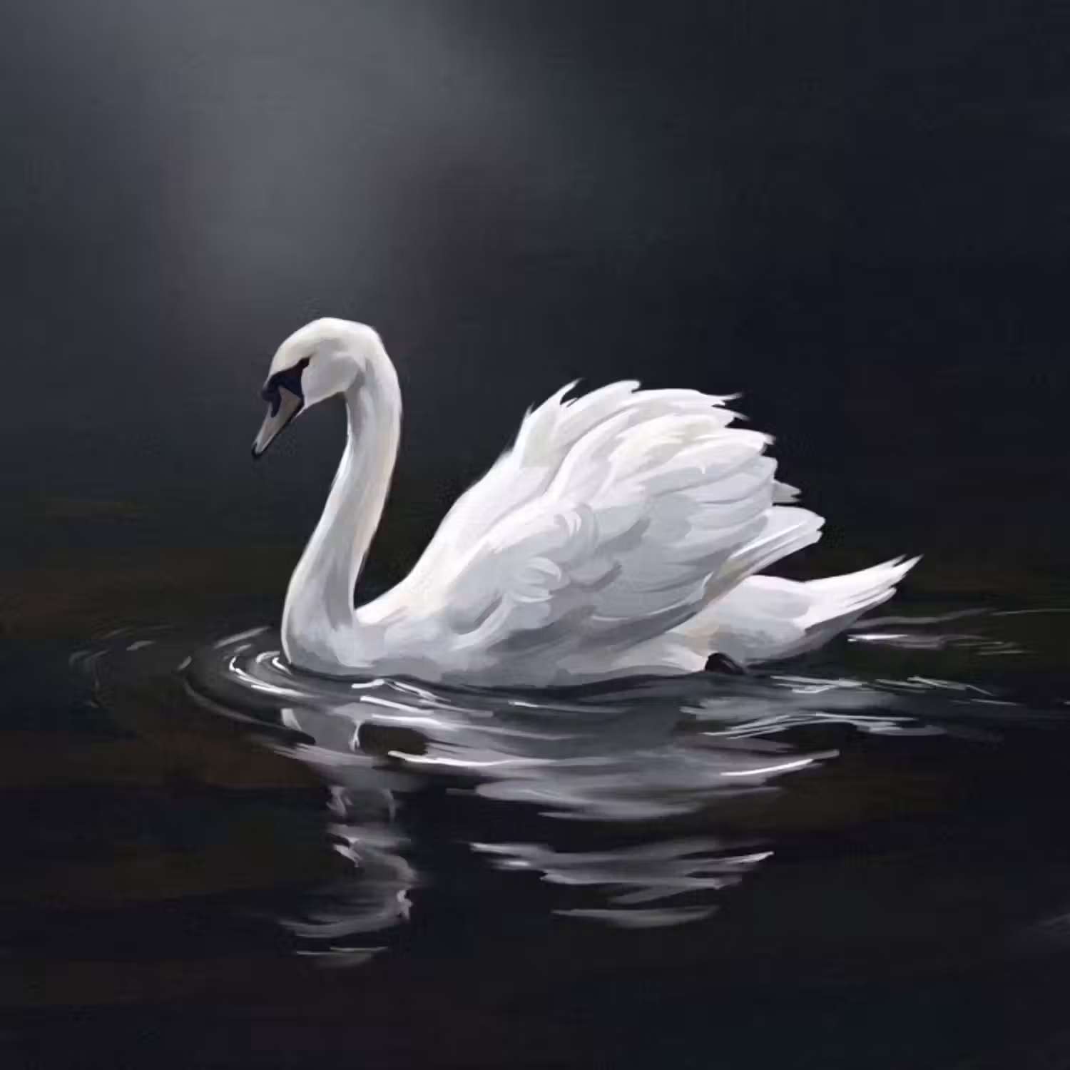 Behang - Zwaan - Water - Natuur - Realistisch - Wit