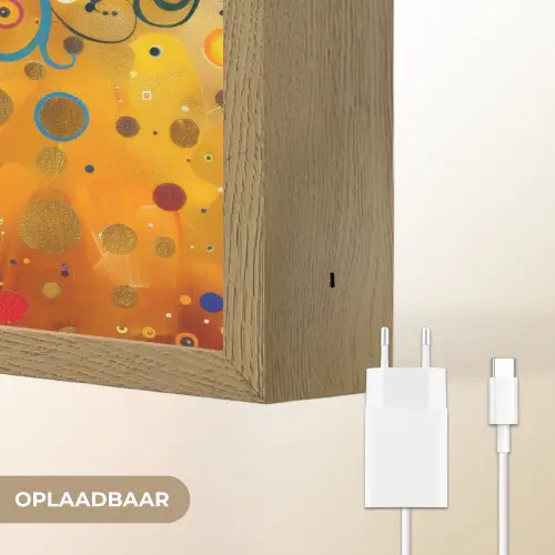 Abstract - Boom - Levensboom - Modern Light Box met batterij (Wandlamp) middel -USP_websiteoplaadbaarNL