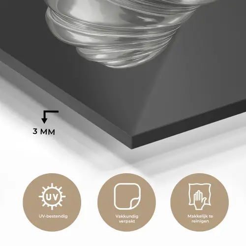 Croissant - Metaal - Zilver plexiglas 5mm klein -sfeer2