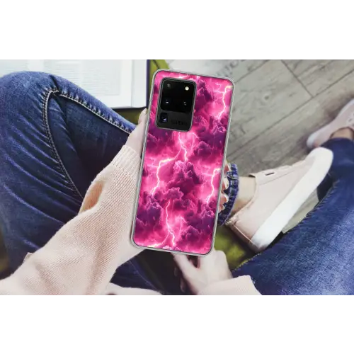 Roze - Onweer - Wolken Telefoonhoesje Samsung Galaxy S20 Ultra klein 358 -handS20Ultra