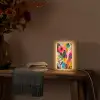 Schilderij - Abstract - Bloemen - Roze Light Box met kabel (Tafellamp) klein -sfeer4