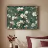 Bloemen - Takken - Wit - Klassiek Textielframe zwart klein -sfeer1